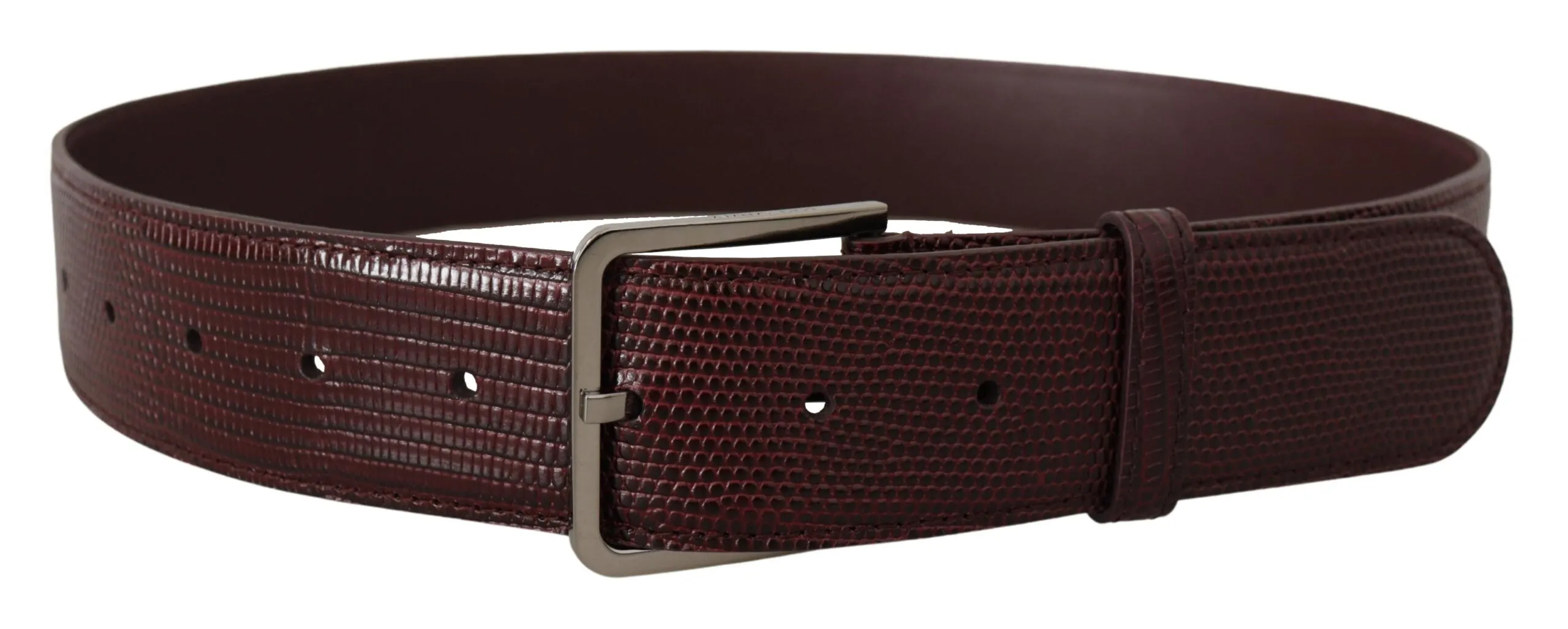 Elegant Maroon Leather Belt with Engraved Buckle sold by Louxly product image thumbnail 3