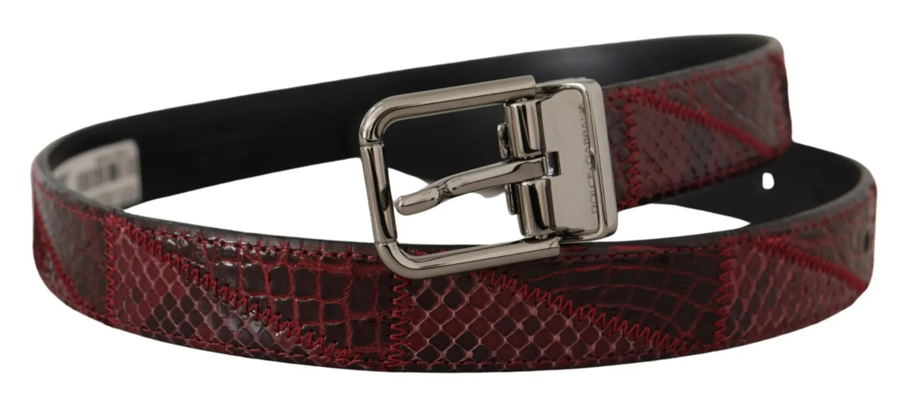 Elegant Red Exotic Leather Belt sold by Louxly