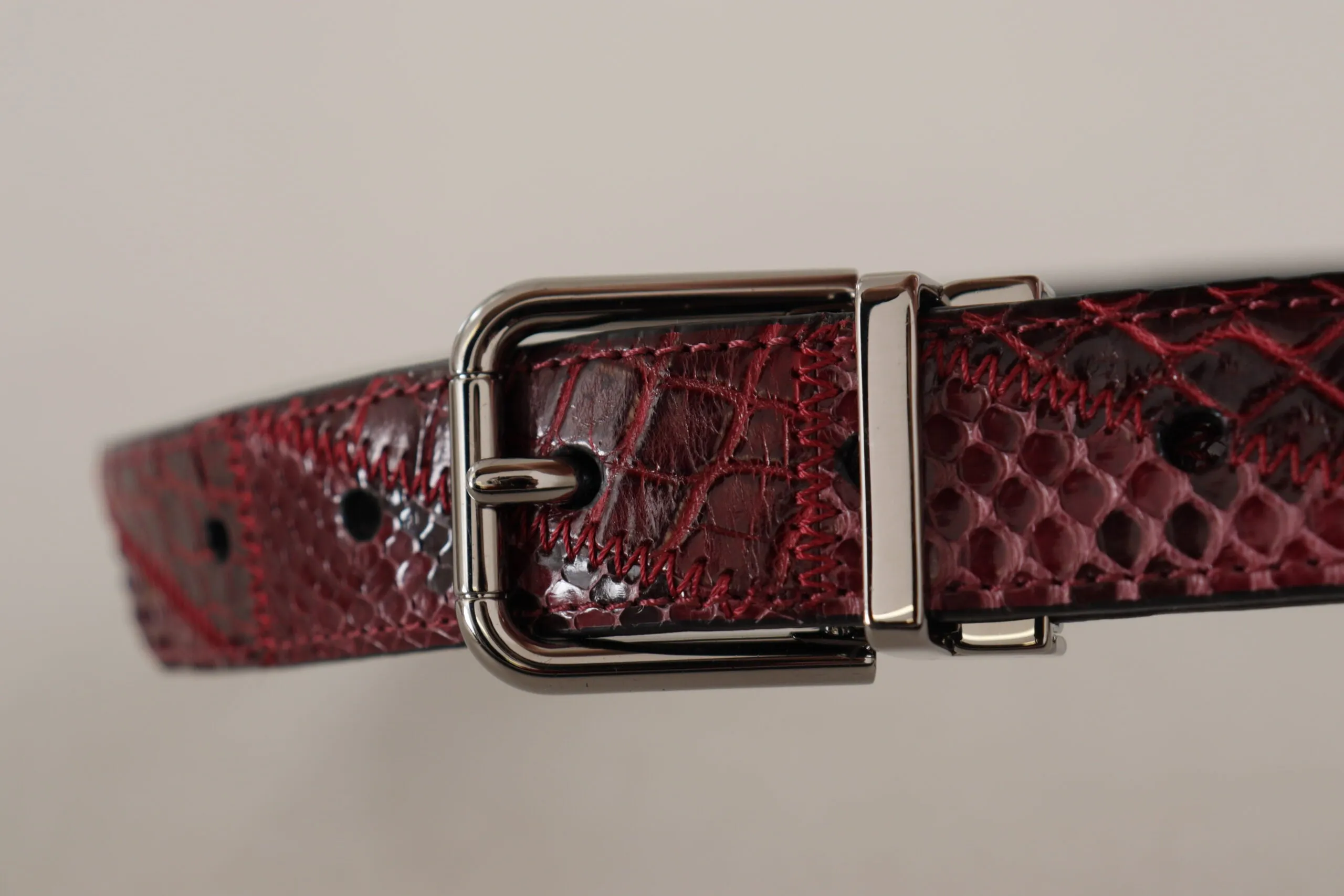 Elegant Red Exotic Leather Belt sold by Louxly product image thumbnail 3