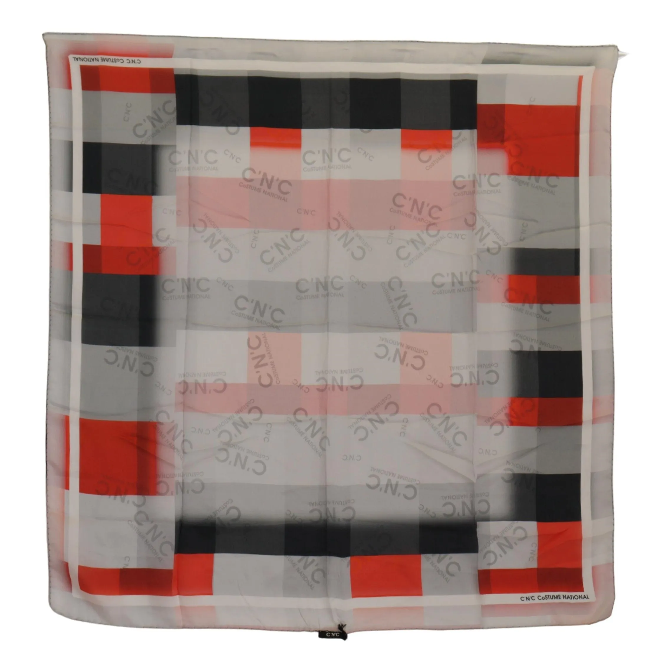 Elegant Silk Scarf in Gray Red Checkered sold by Louxly product image thumbnail 4