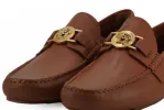 Elegant Medusa-Embossed Leather Loafers sold by Louxly