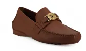 Elegant Medusa-Embossed Leather Loafers sold by Louxly