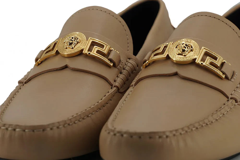 Exquisite Medusa Gold-Tone Leather Loafers sold by Louxly product image thumbnail 5