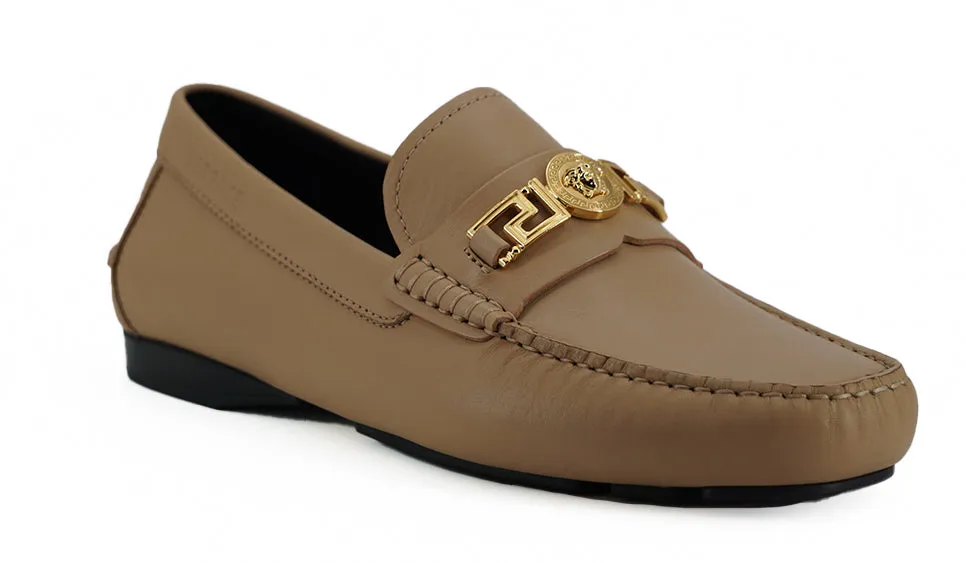 Exquisite Medusa Gold-Tone Leather Loafers sold by Louxly product image thumbnail 2