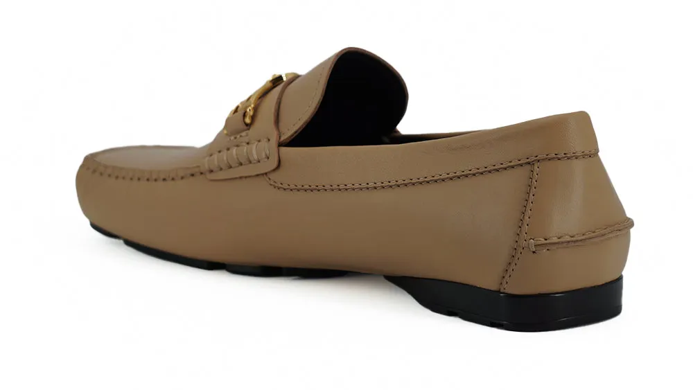 Exquisite Medusa Gold-Tone Leather Loafers sold by Louxly product image thumbnail 3