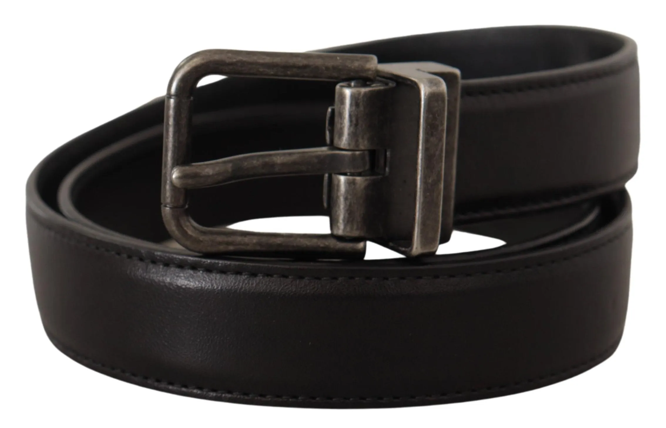 Elegant Black Leather Belt with Metal Buckle sold by Louxly product image thumbnail 2