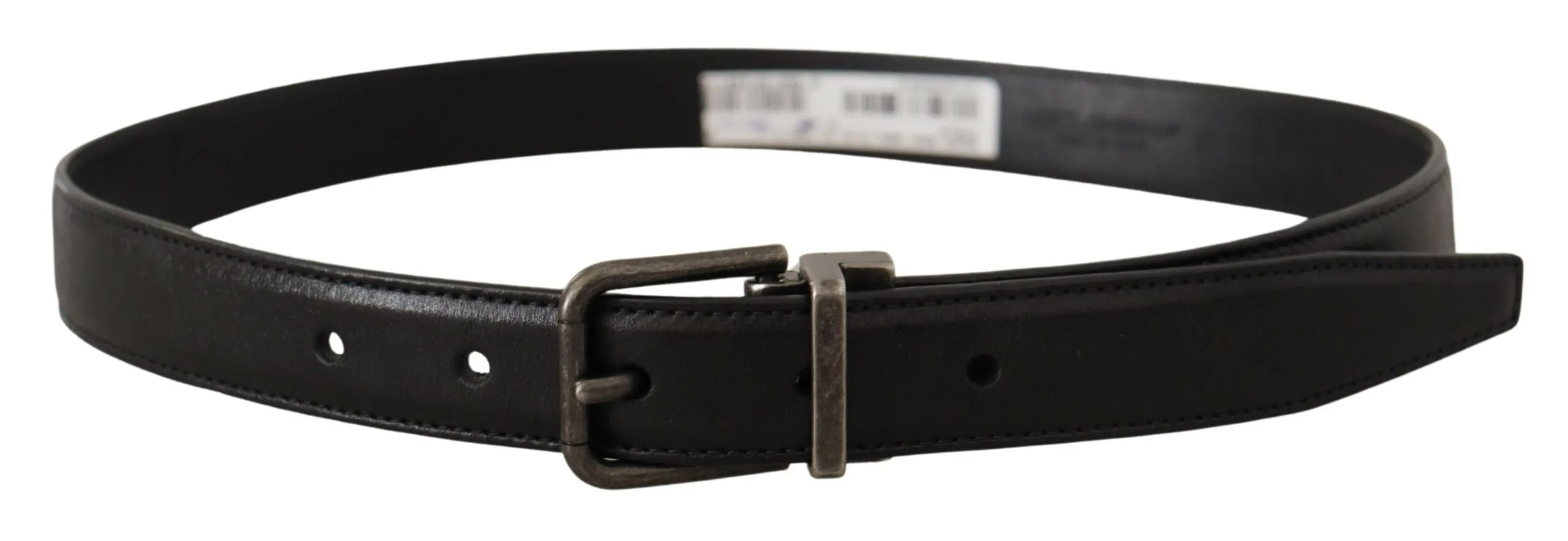 Elegant Black Leather Belt with Metal Buckle sold by Louxly product image thumbnail 3