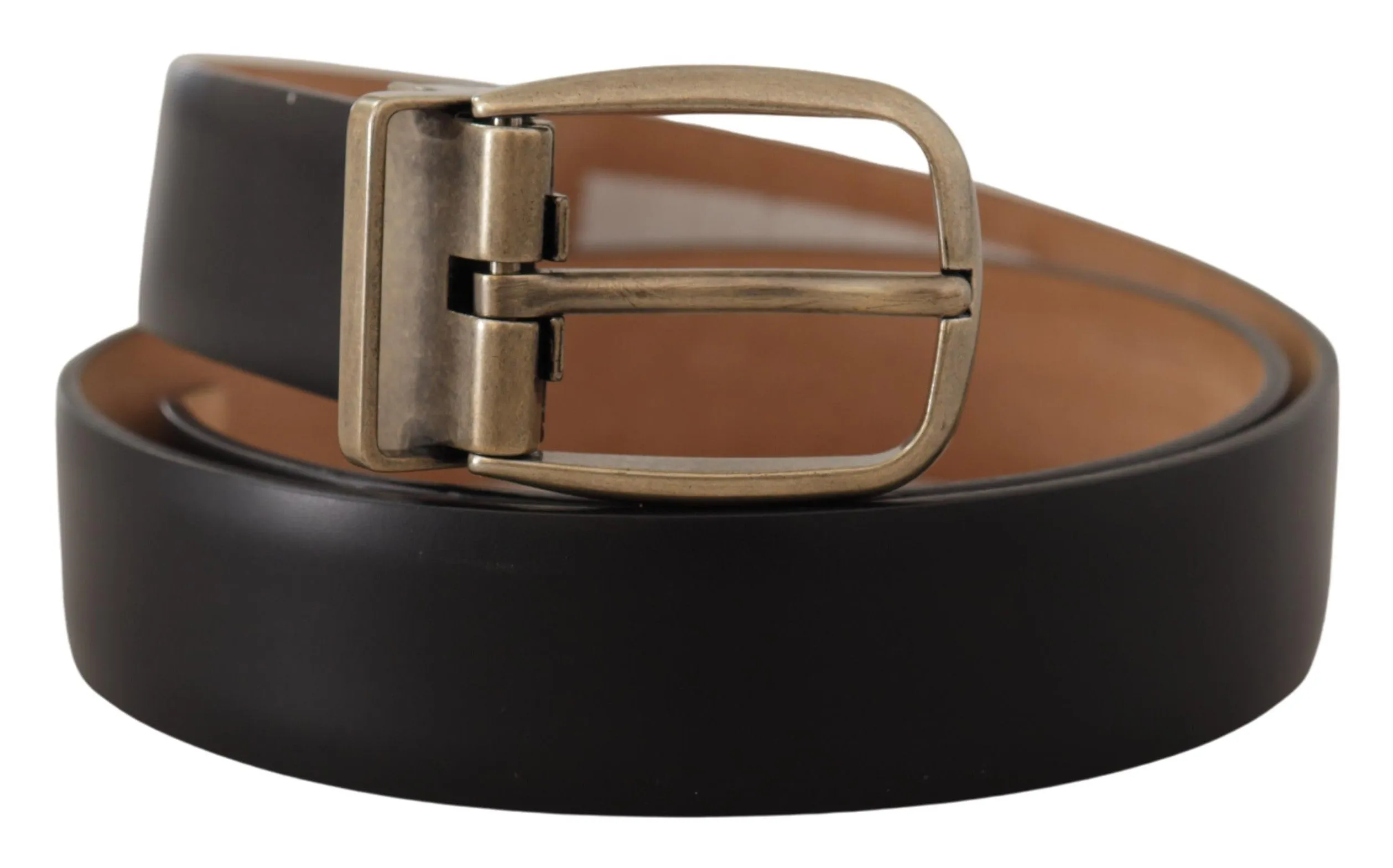 Elegant Black Leather Belt with Metal Buckle sold by Louxly product image thumbnail 2