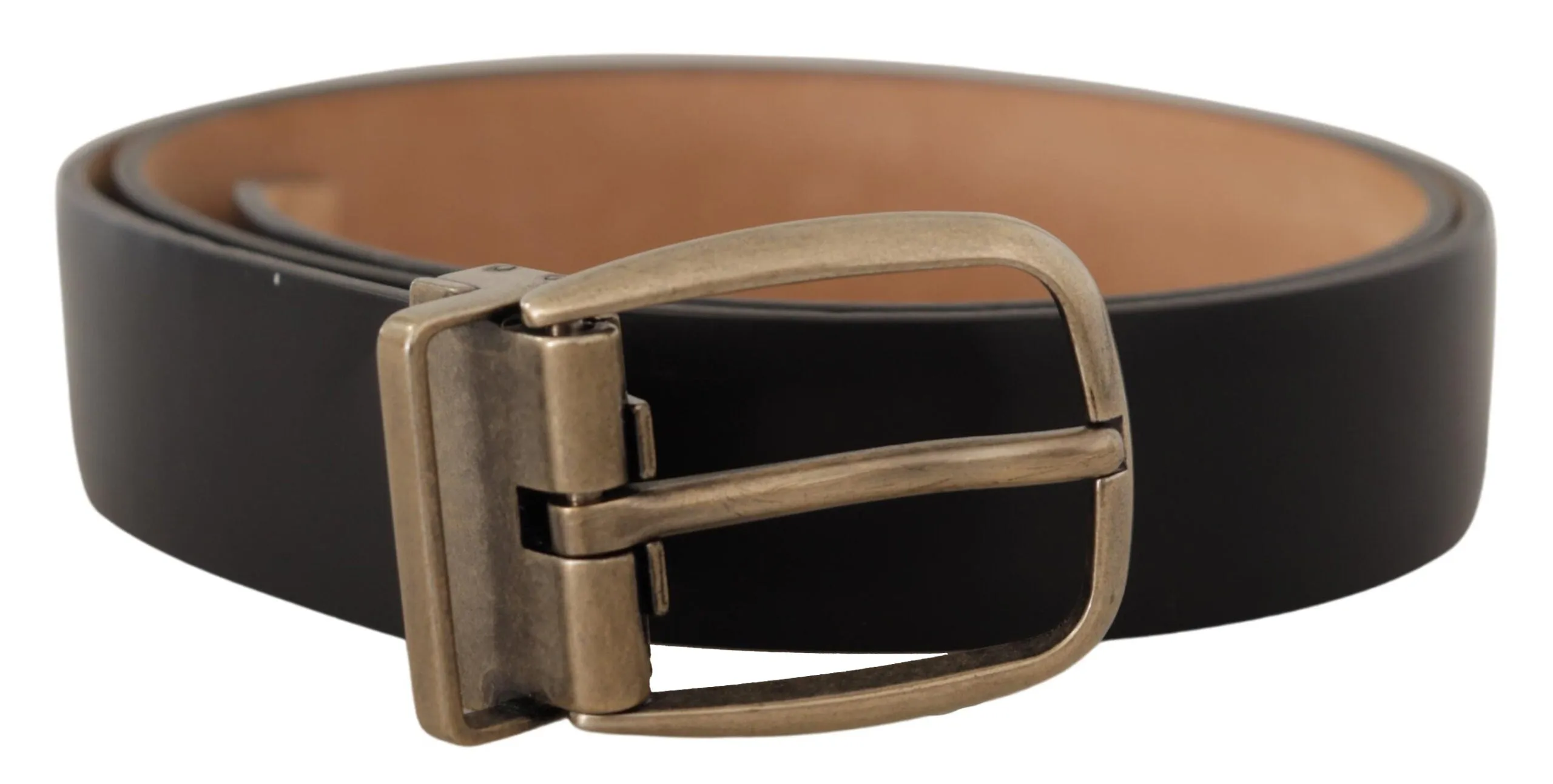 Elegant Black Leather Belt with Metal Buckle sold by Louxly