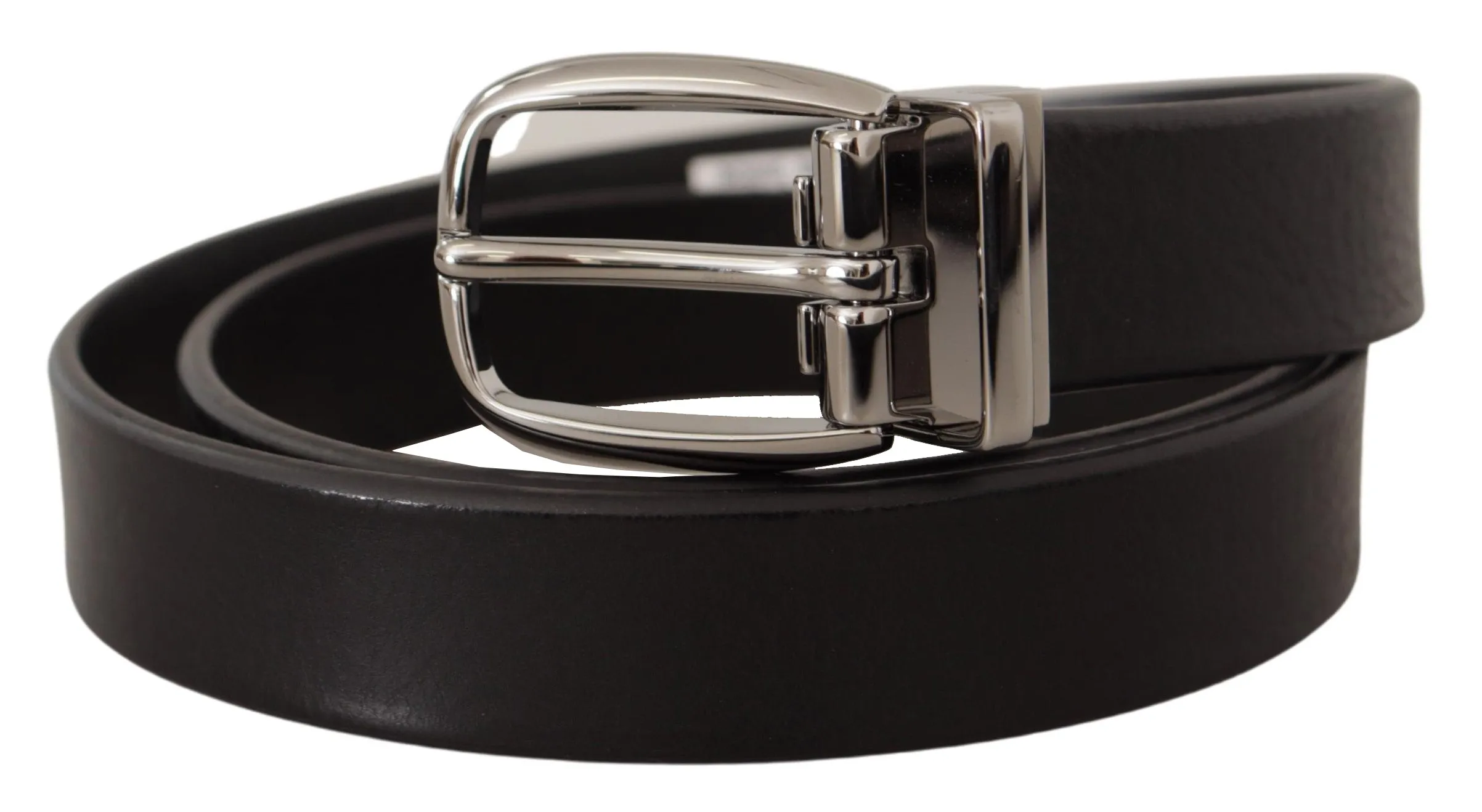 Elegant Black Leather Belt with Metal Buckle sold by Louxly product image thumbnail 2