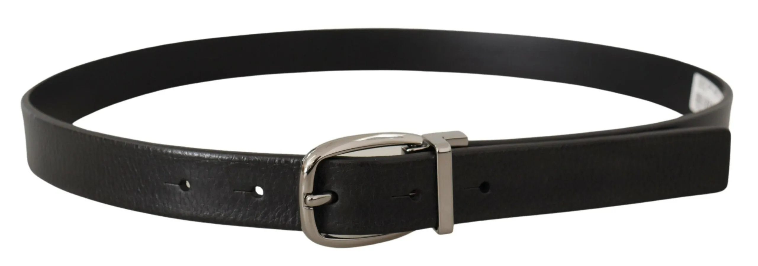 Elegant Black Leather Belt with Metal Buckle sold by Louxly