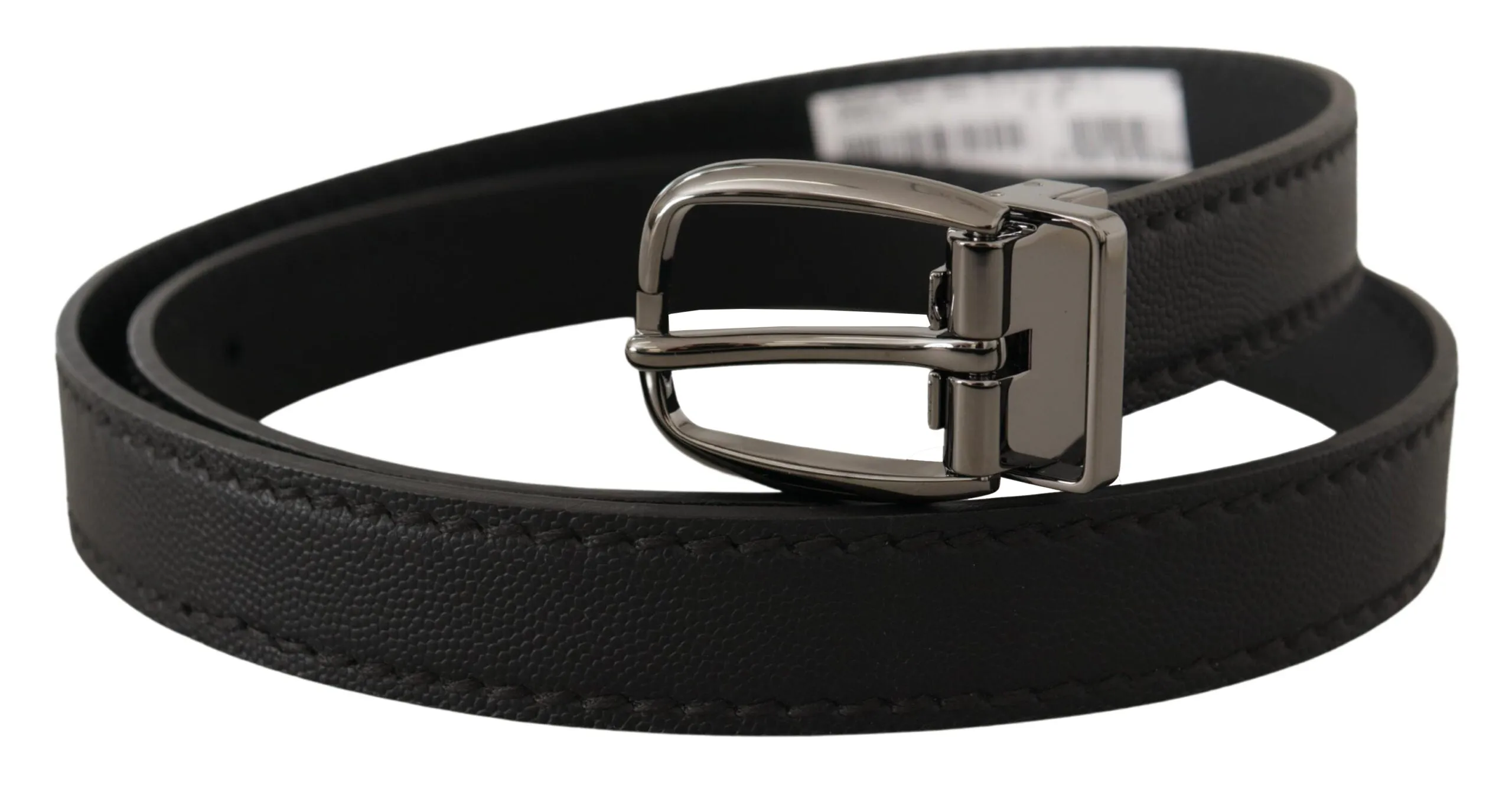 Elegant Black Leather Belt with Metal Buckle sold by Louxly product image thumbnail 3