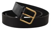 Elegant Leather Belt with Metal Buckle sold by Louxly