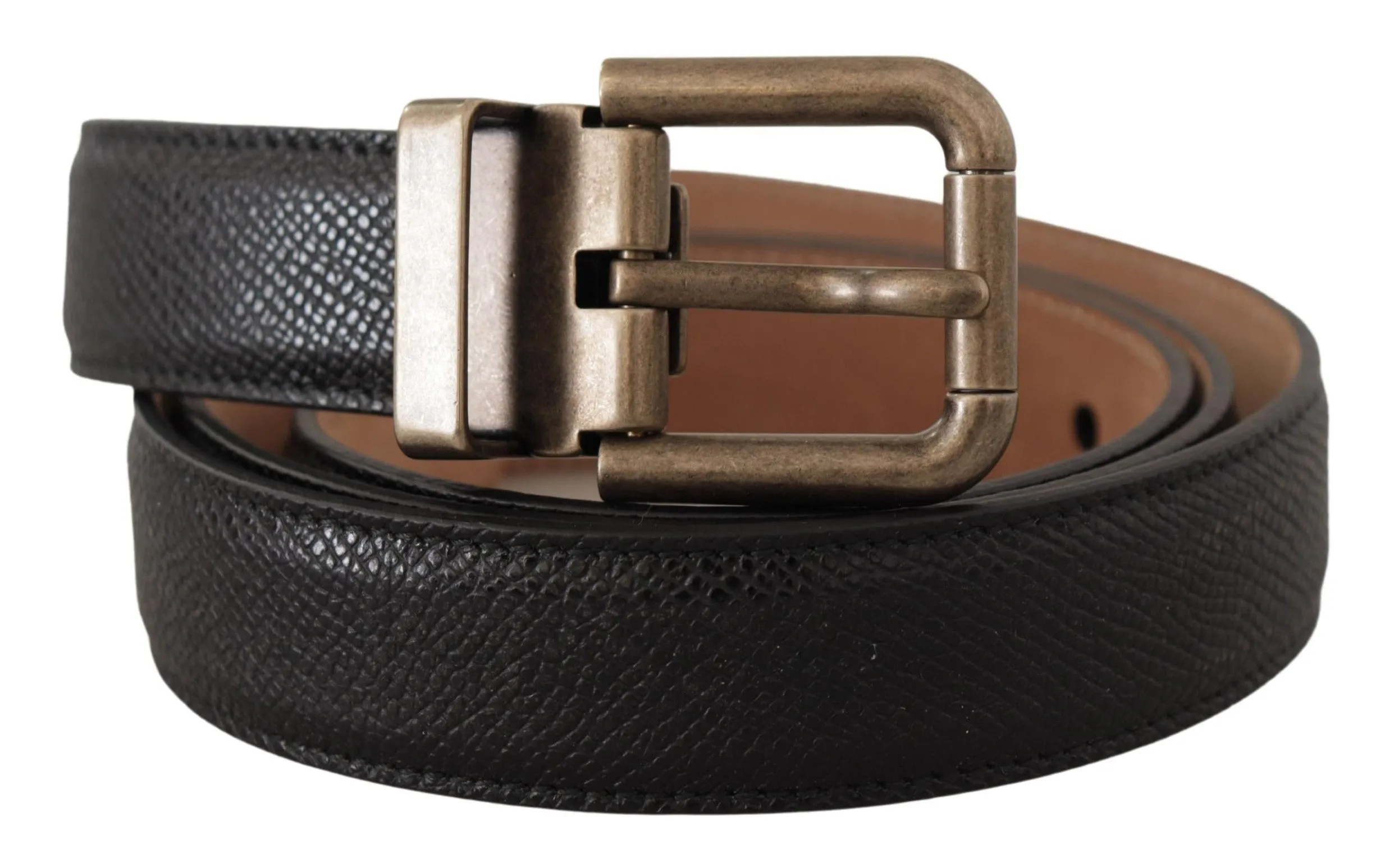 Elegant Black Leather Belt with Vintage Metal Buckle sold by Louxly product image thumbnail 2