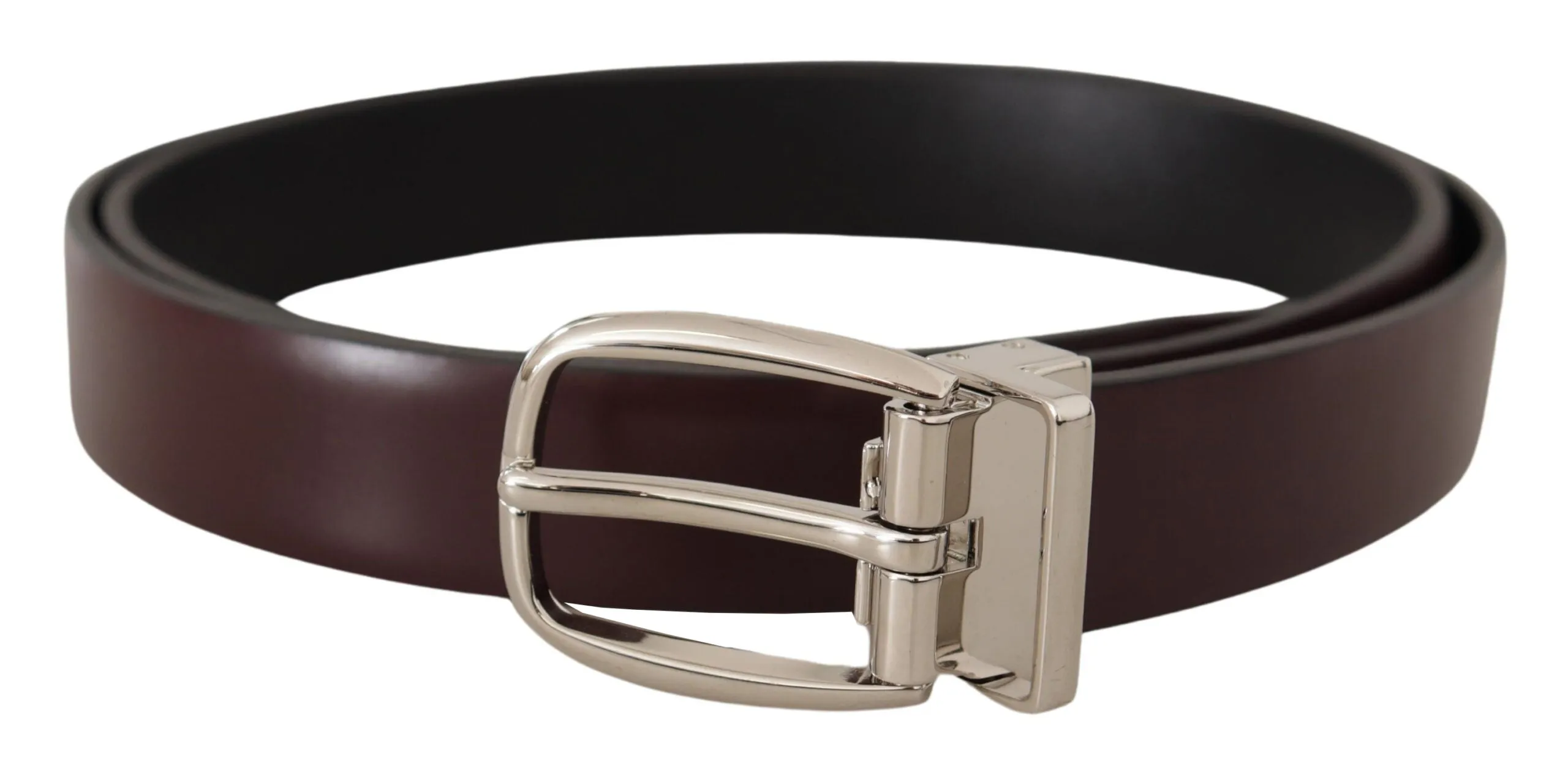 Elegant Leather Belt with Silver Metal Buckle sold by Louxly
