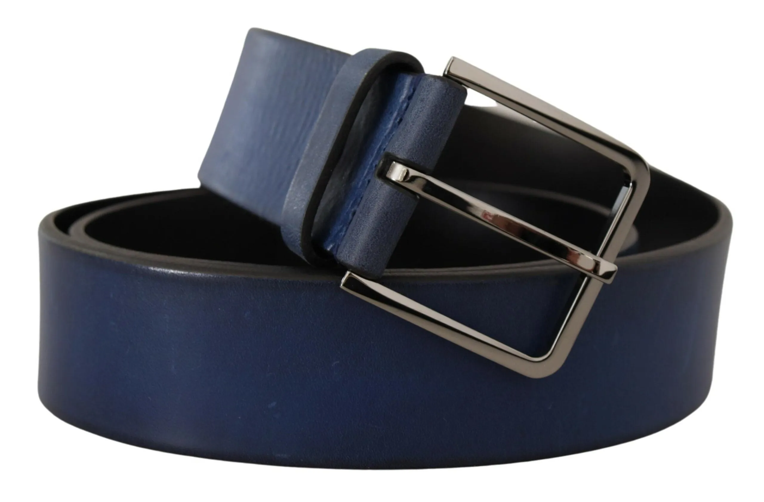 Elegant Blue Leather Belt with Silver Buckle sold by Louxly product image thumbnail 2