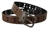 Elegant Leather Belt with Metal Buckle sold by Louxly
