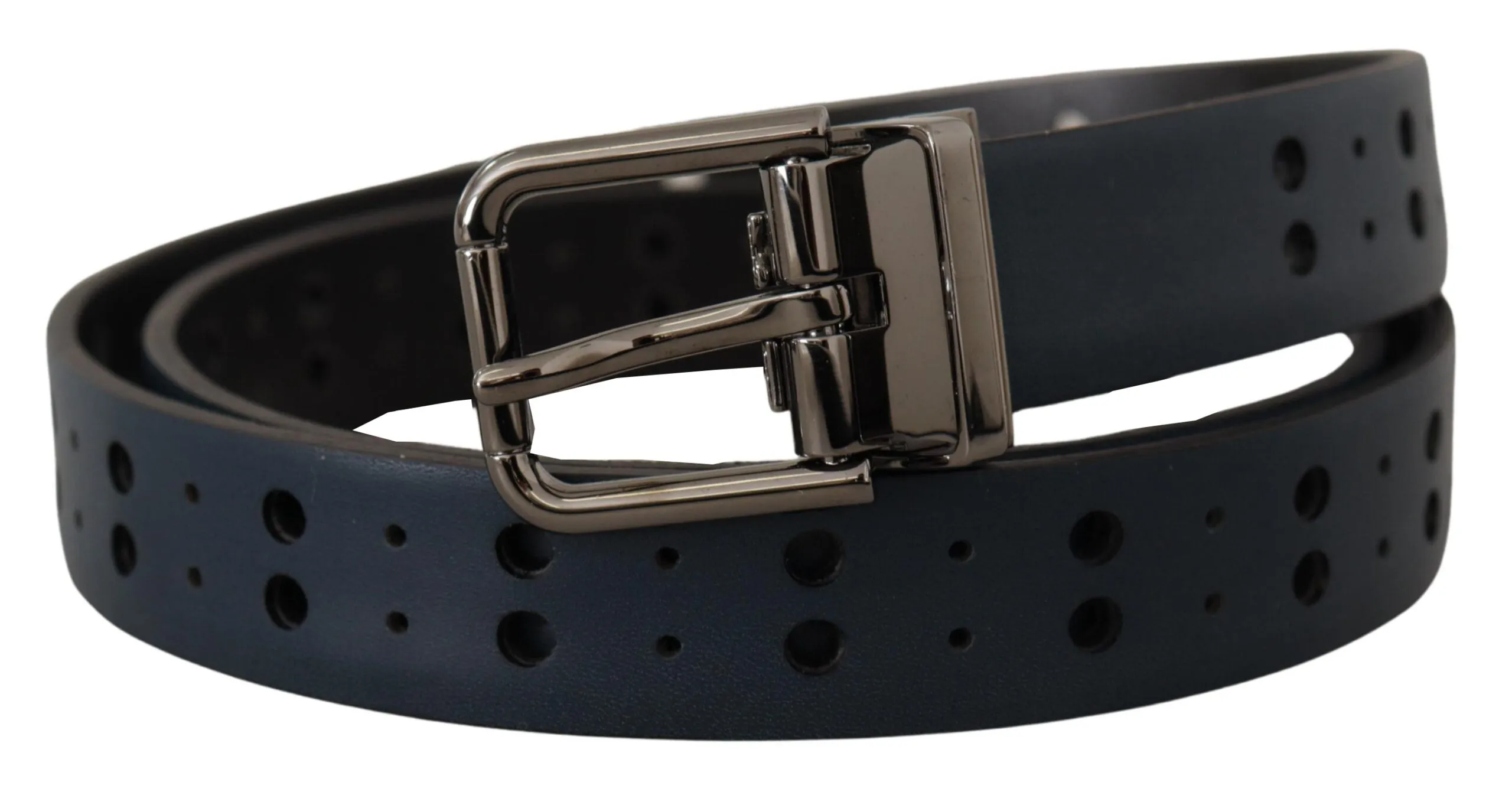 Elegant Blue Leather Belt with Metal Buckle sold by Louxly product image thumbnail 2