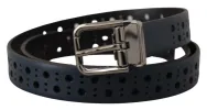 Elegant Navy Blue Leather Belt sold by Louxly