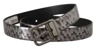 Sleek Italian Leather Belt in Sophisticated Gray sold by Louxly