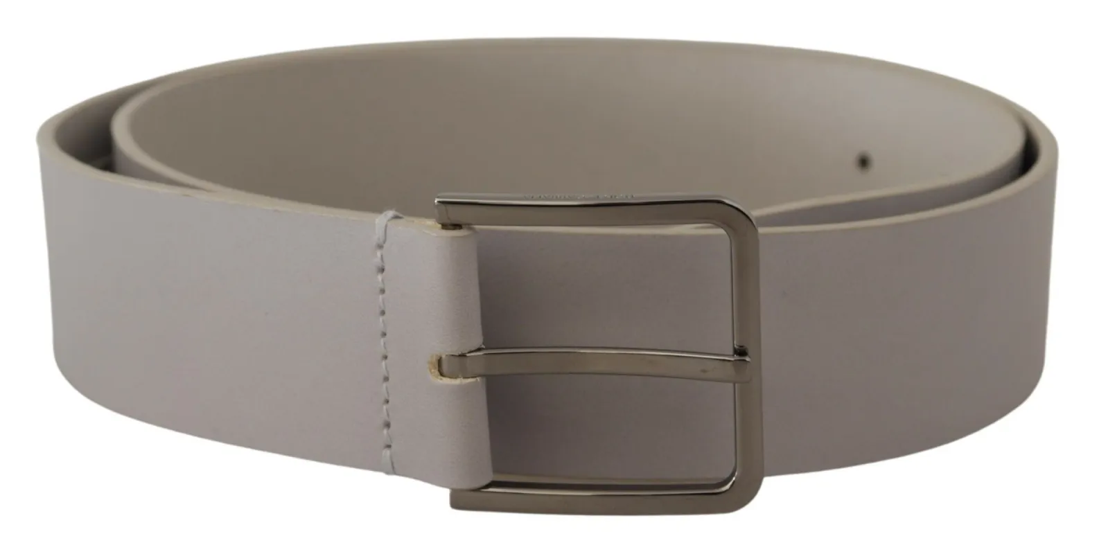 Elegant White Vitello Leather Belt sold by Louxly