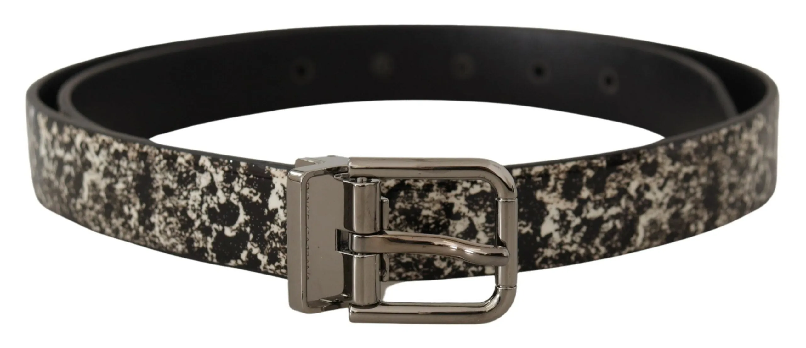 Elegant Black Marble Print Leather Belt sold by Louxly