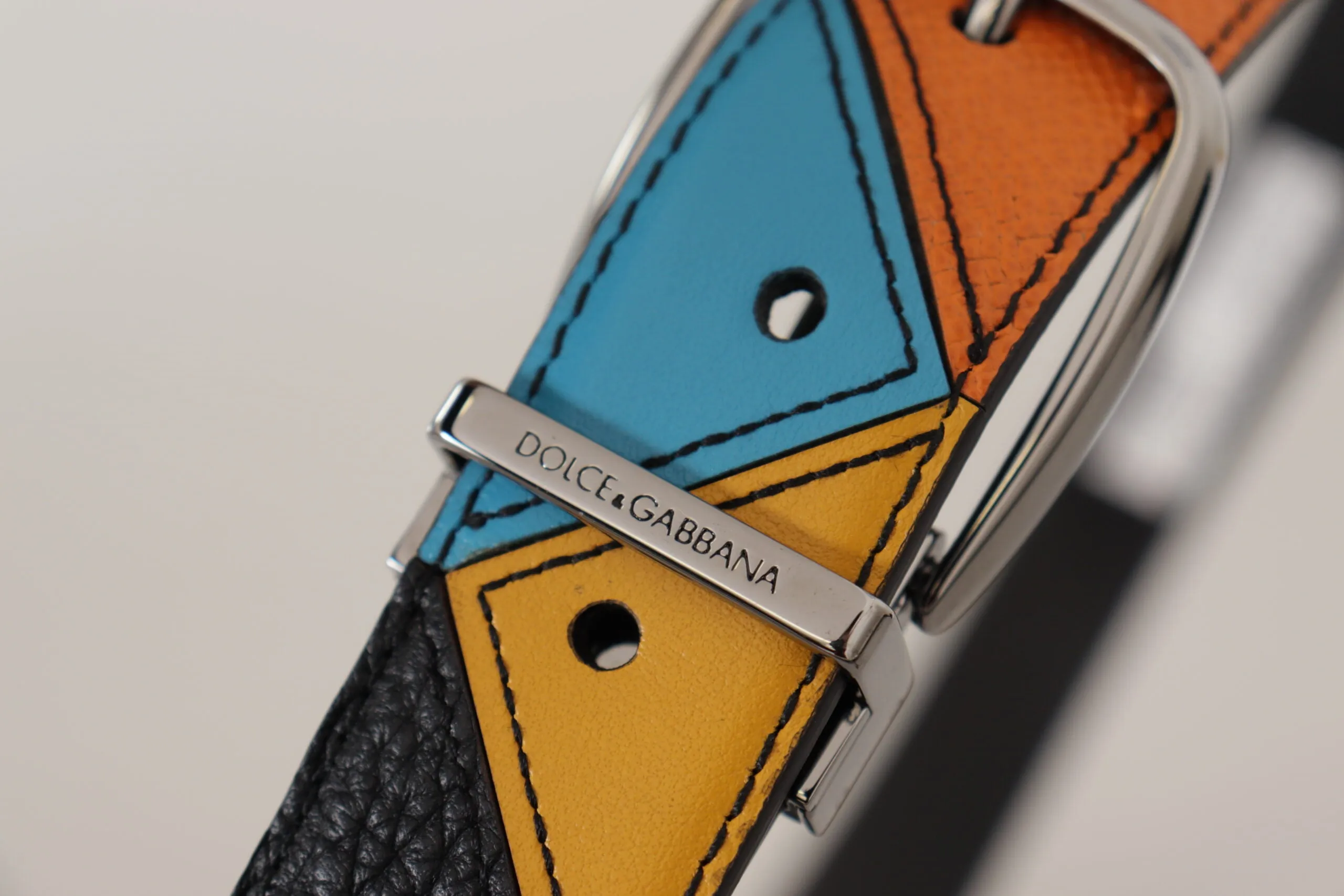 Elegant Multicolor Leather Belt with Silver Buckle sold by Louxly product image thumbnail 3