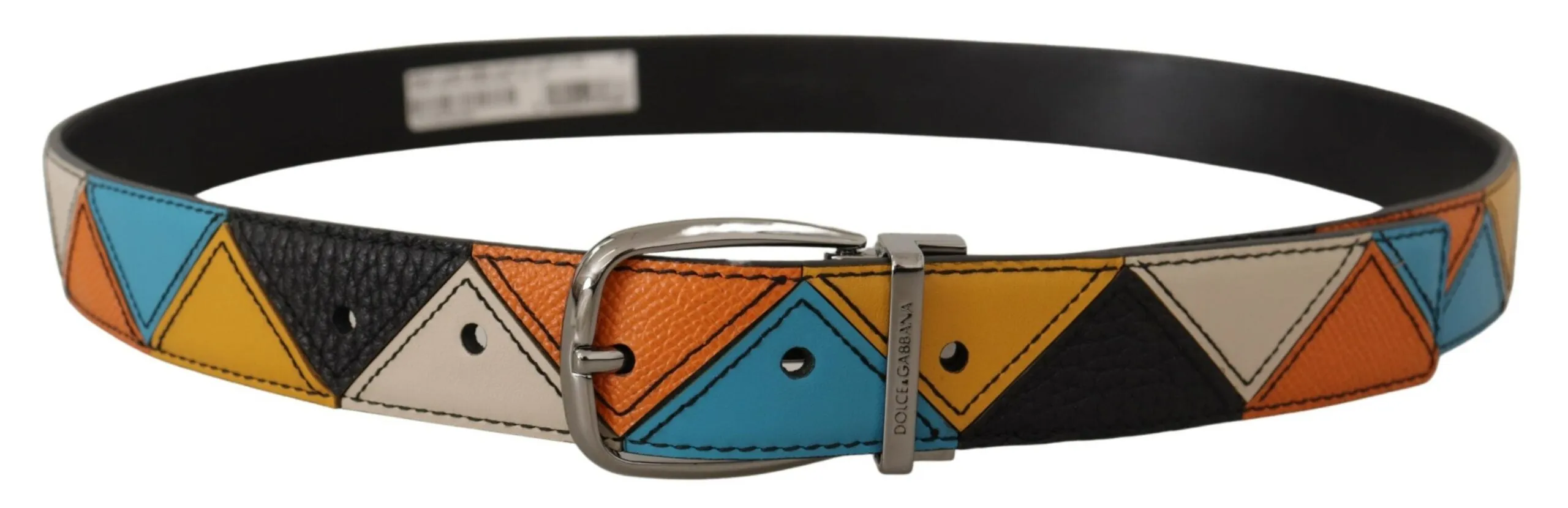 Elegant Multicolor Leather Belt with Silver Buckle sold by Louxly product image thumbnail 5