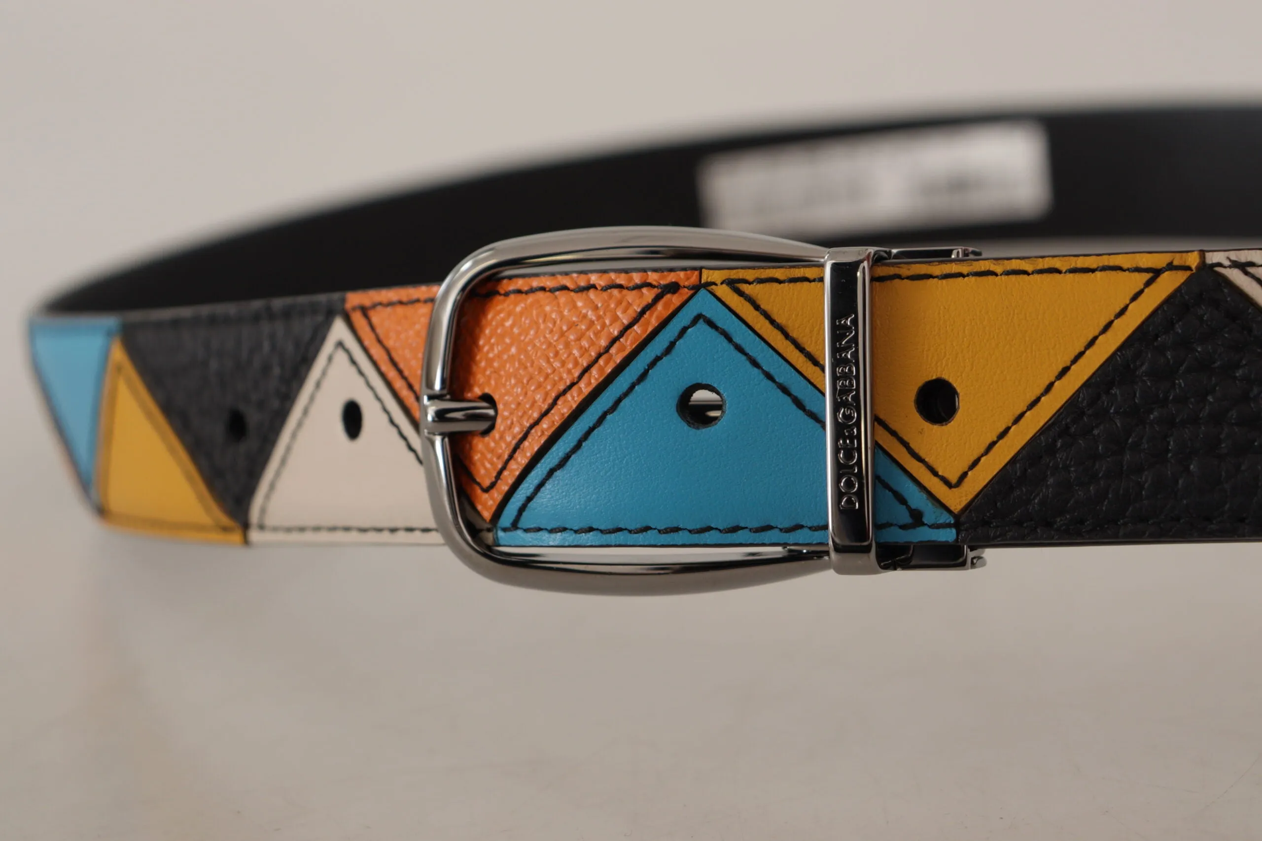 Elegant Multicolor Leather Belt with Silver Buckle sold by Louxly product image thumbnail 2