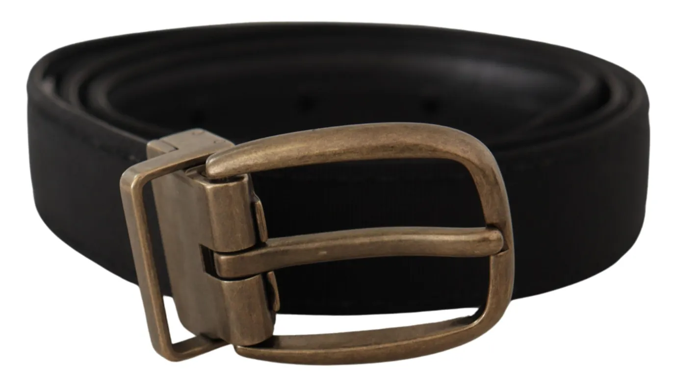 Elegant Grosgrain Leather Belt - Black sold by Louxly