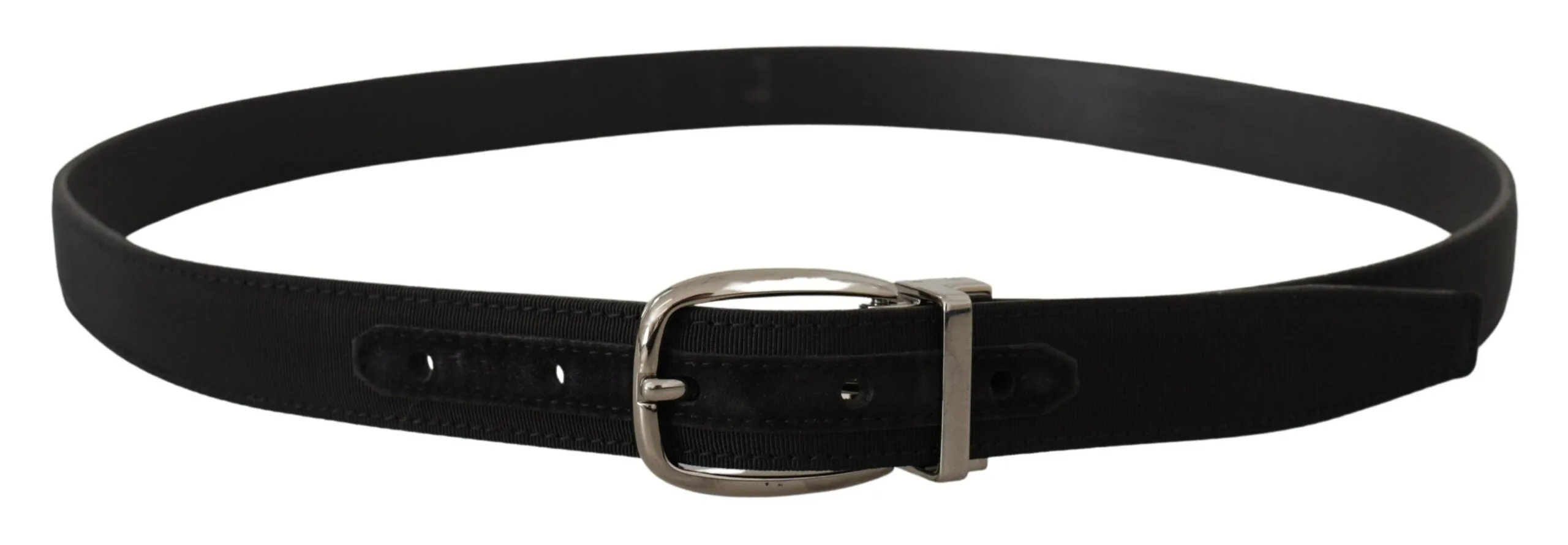 Elegant Grosgrain Leather Belt with Silver Buckle sold by Louxly product image thumbnail 3