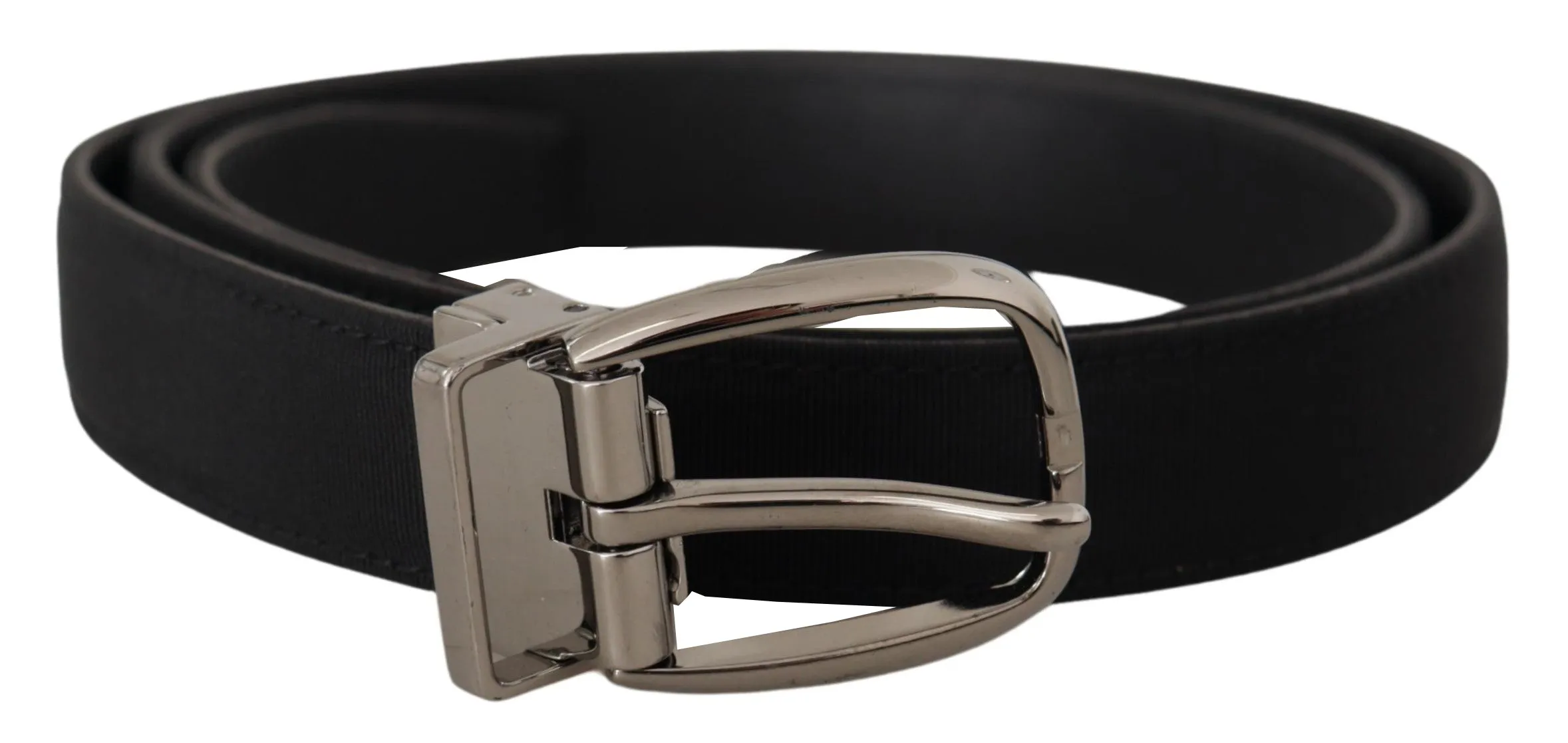 Elegant Grosgrain Leather Belt with Silver Buckle sold by Louxly