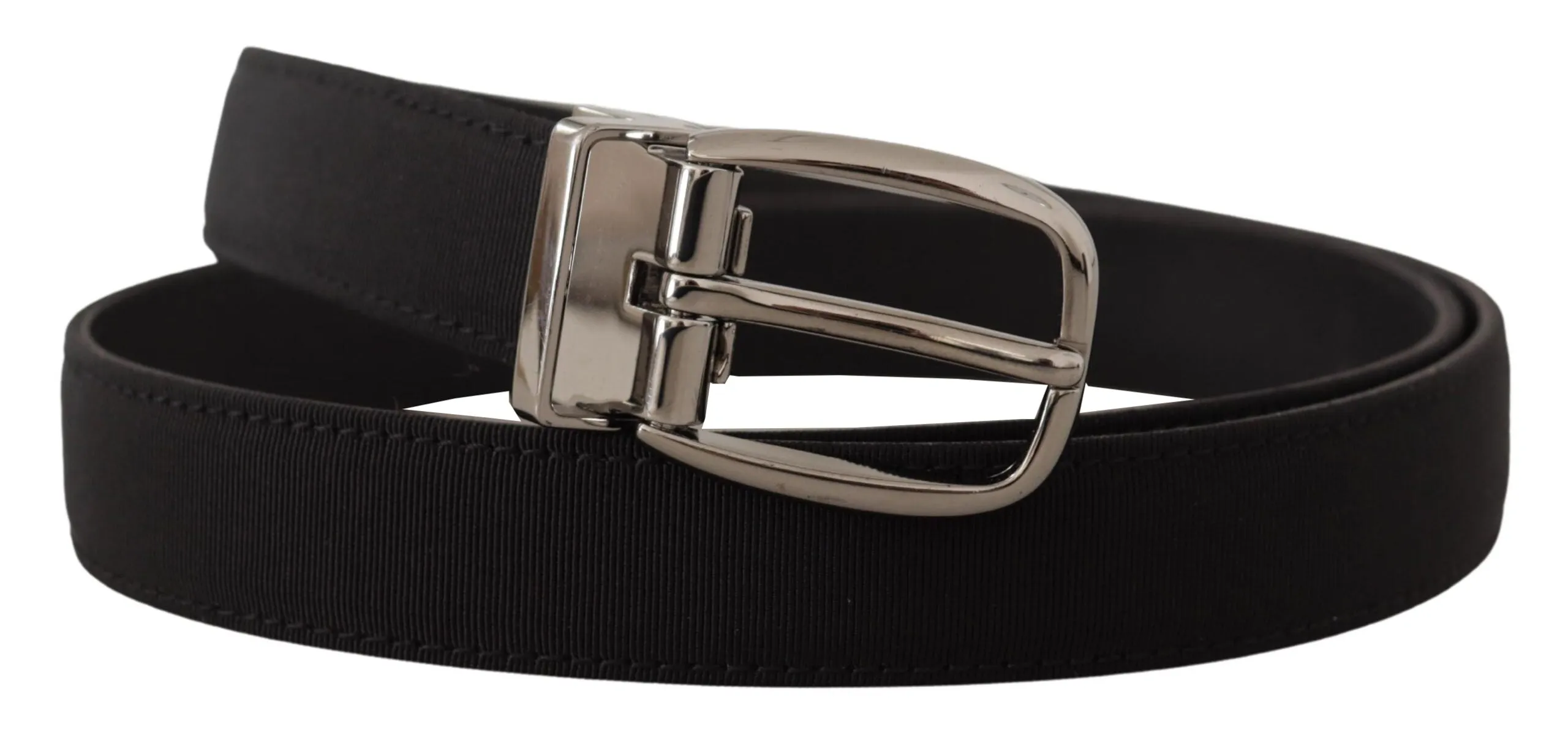 Elegant Grosgrain Leather Belt with Silver Buckle sold by Louxly product image thumbnail 2
