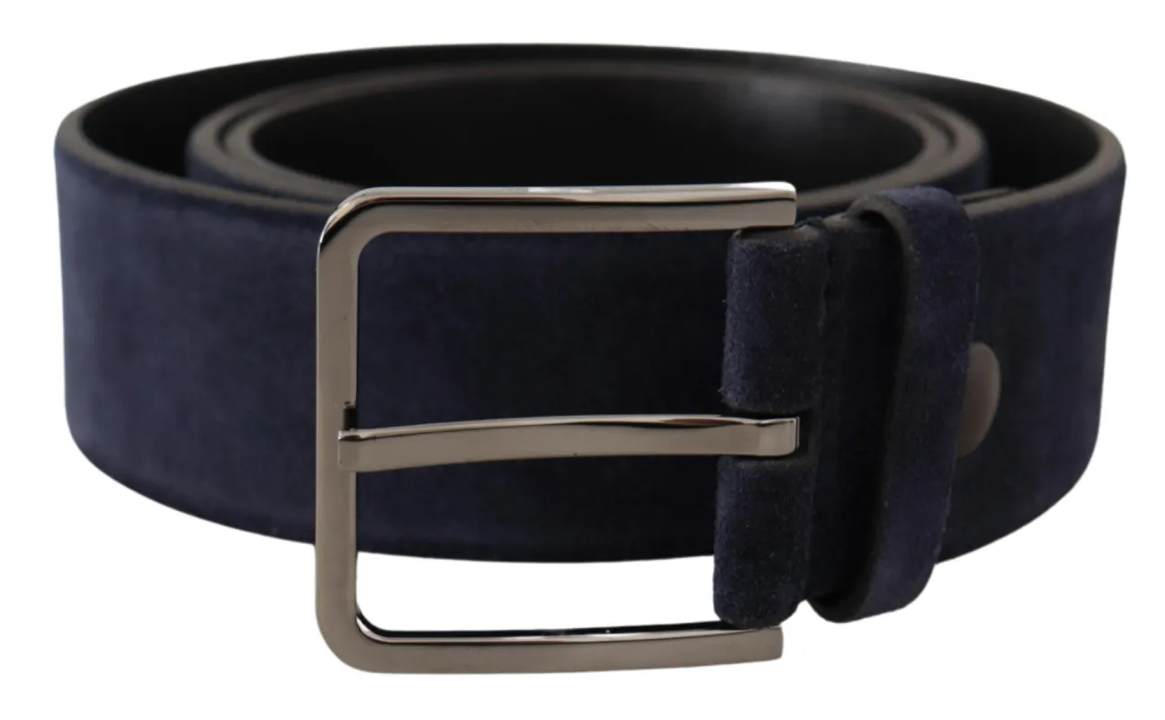 Navy Elegance Velvet Leather Belt sold by Louxly