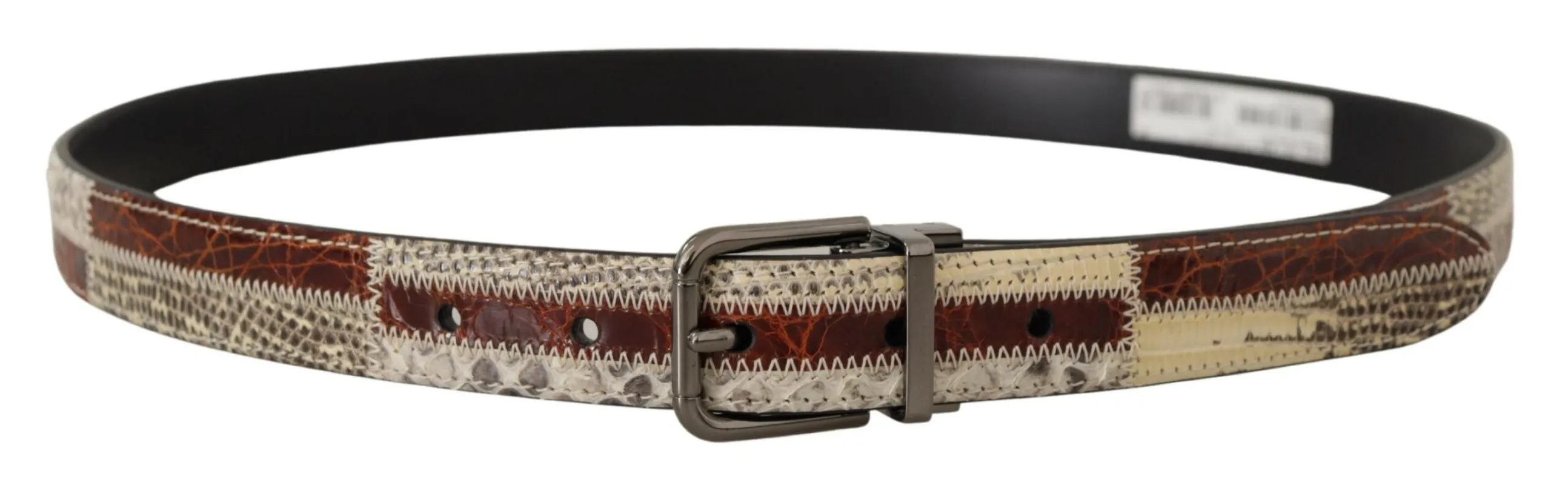 Multicolor Patchwork Snakeskin Belt sold by Louxly
