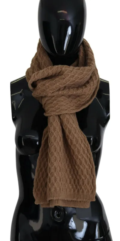 Elegant Dark Brown Knitted Scarf sold by Louxly