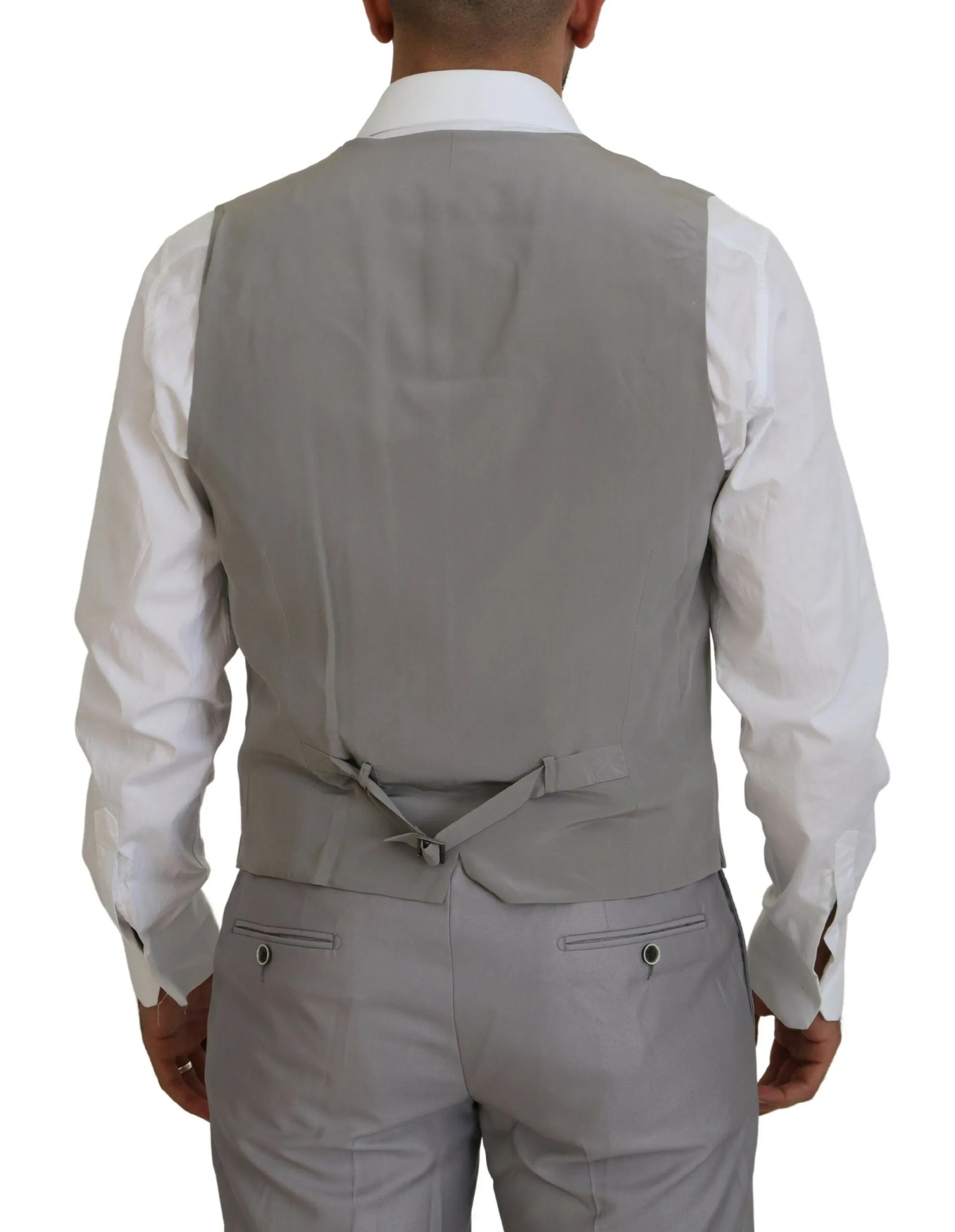 Elegant Silver Slim Fit Three-Piece Suit sold by Louxly product image thumbnail 2