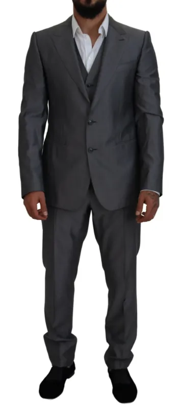 Elegant Gray Silver Sicilia Suit Ensemble sold by Louxly