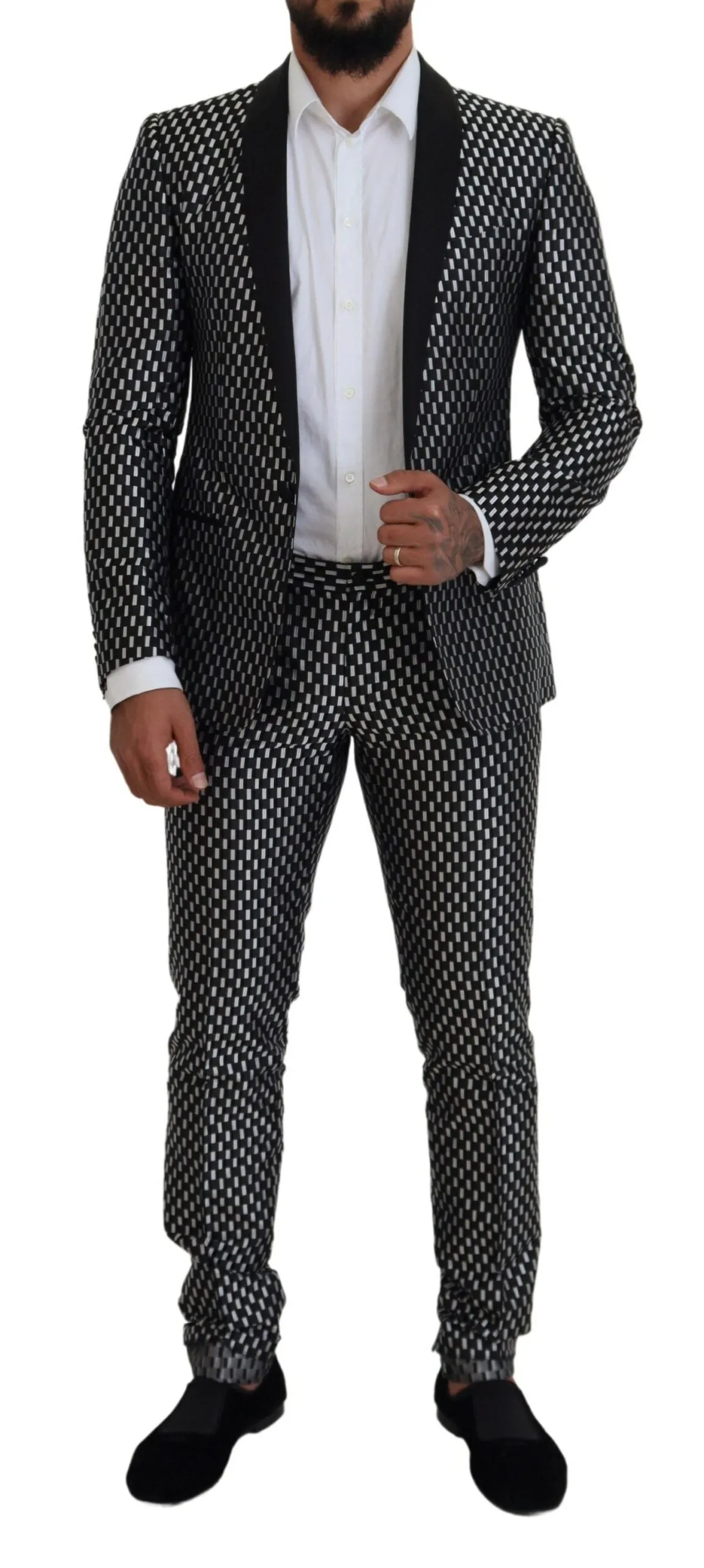 Elegant Black Silk Blend Slim Fit Suit sold by Louxly product image thumbnail 5