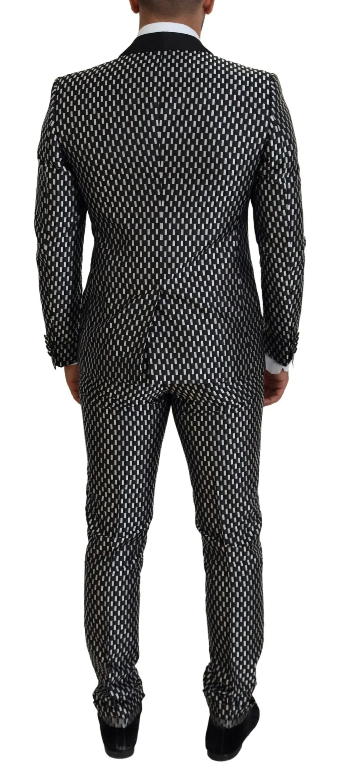 Elegant Black Silk Blend Slim Fit Suit sold by Louxly product image thumbnail 3