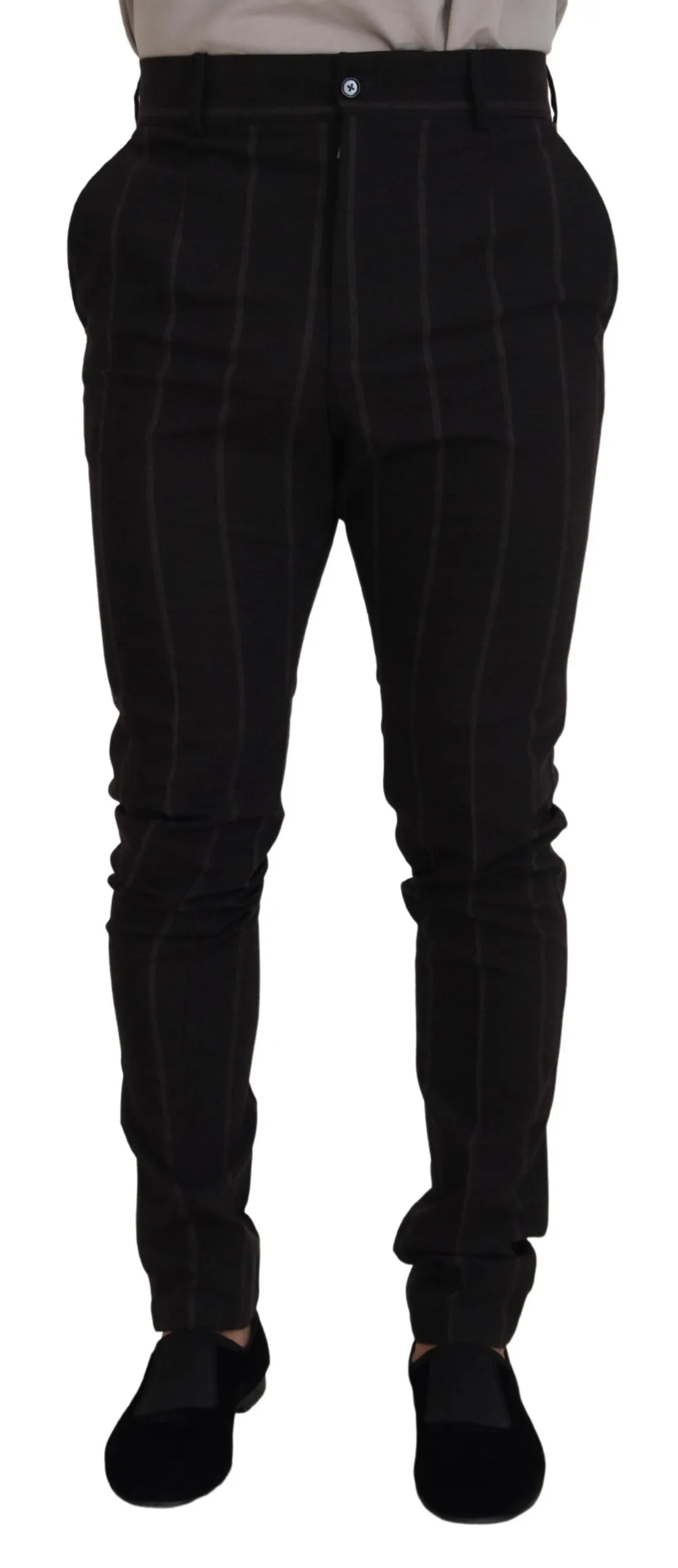 Elegant Black Striped Chino Pants sold by Louxly