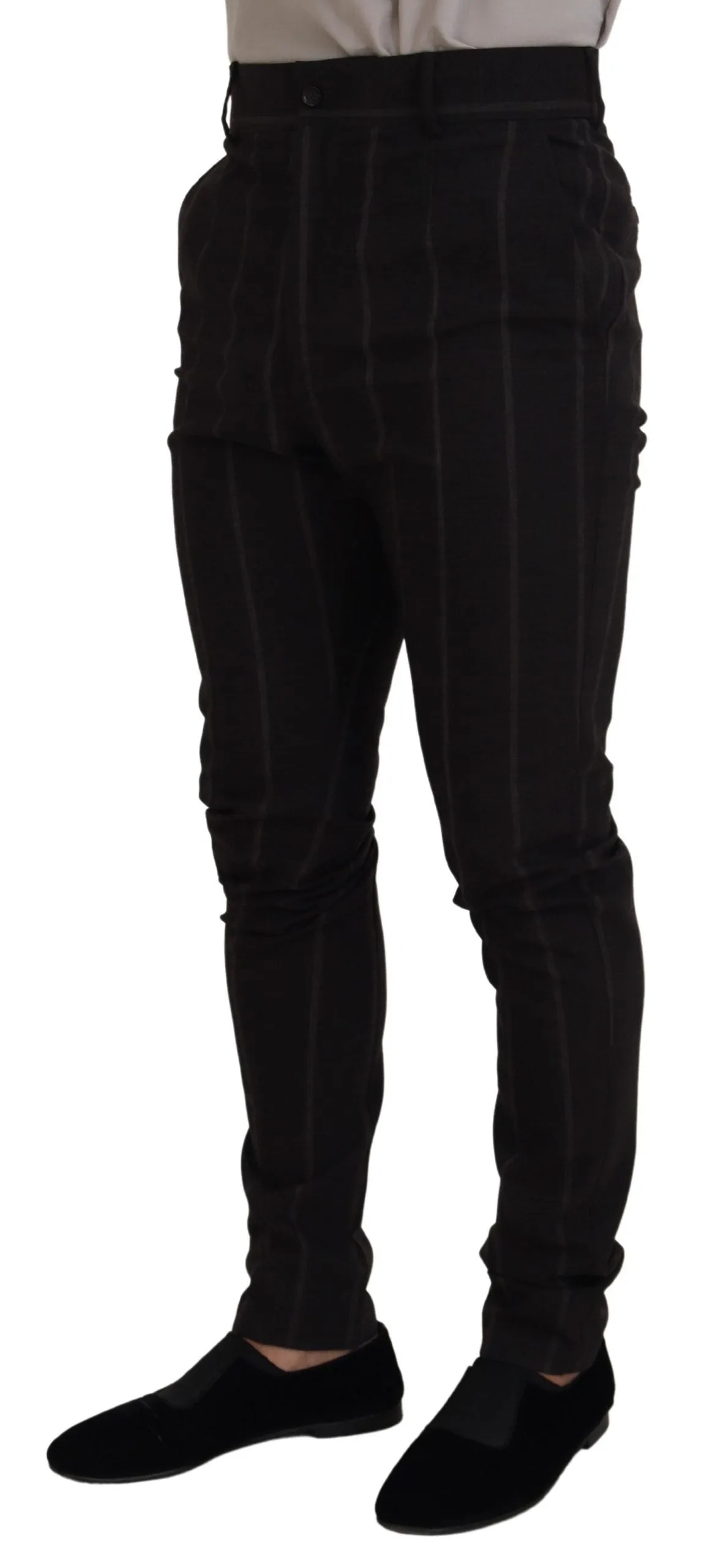 Elegant Black Striped Chino Pants sold by Louxly product image thumbnail 2