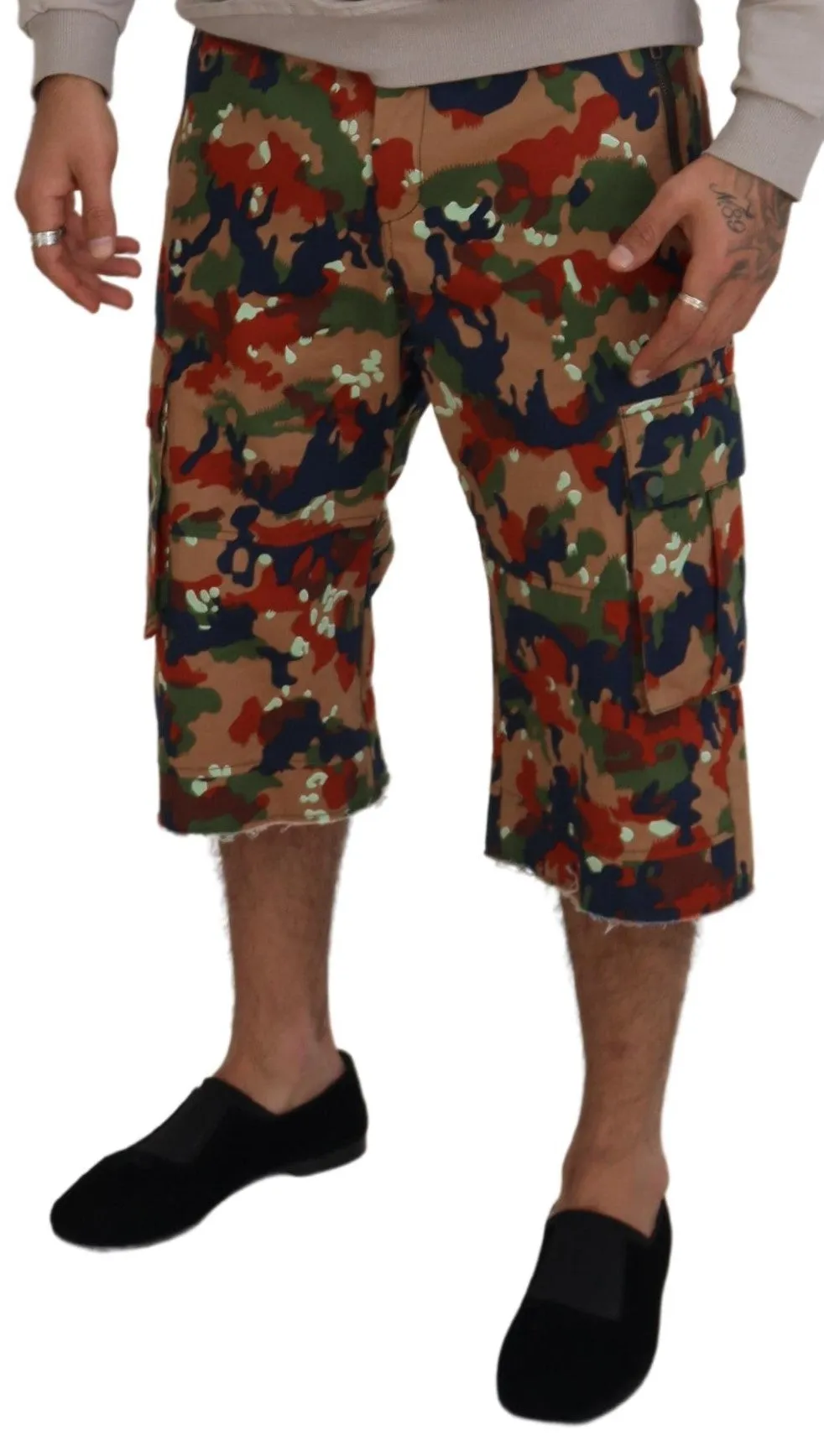 Italian Designer Multicolor Cargo Shorts sold by Louxly product image thumbnail 4