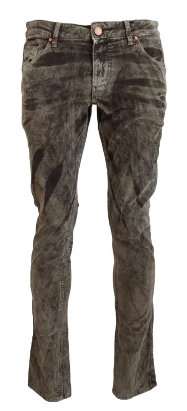 Elegant Grey Corduroy Pants with Modern Twist sold by Louxly