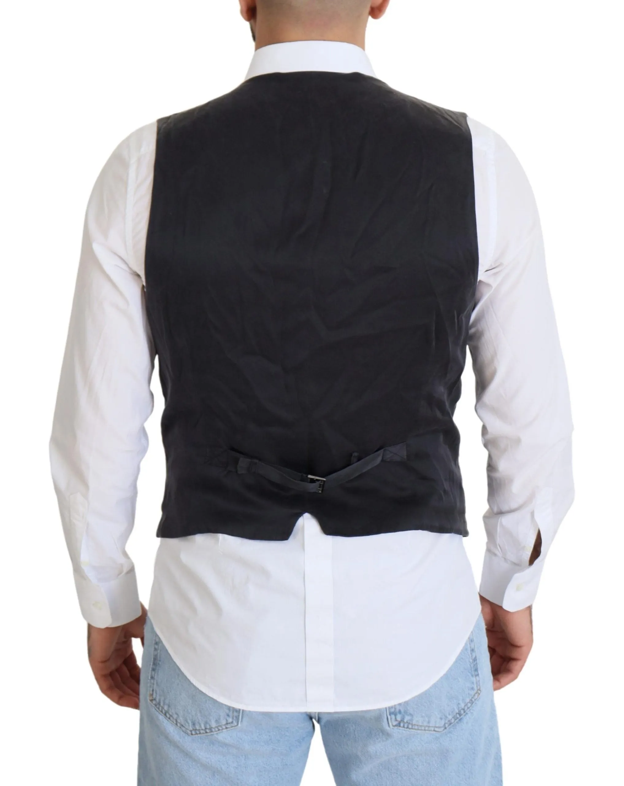 Elegant Black Double Breasted Dress Vest sold by Louxly product image thumbnail 3