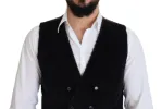 Elegant Black Double Breasted Dress Vest sold by Louxly