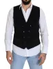 Elegant Black Double Breasted Dress Vest sold by Louxly