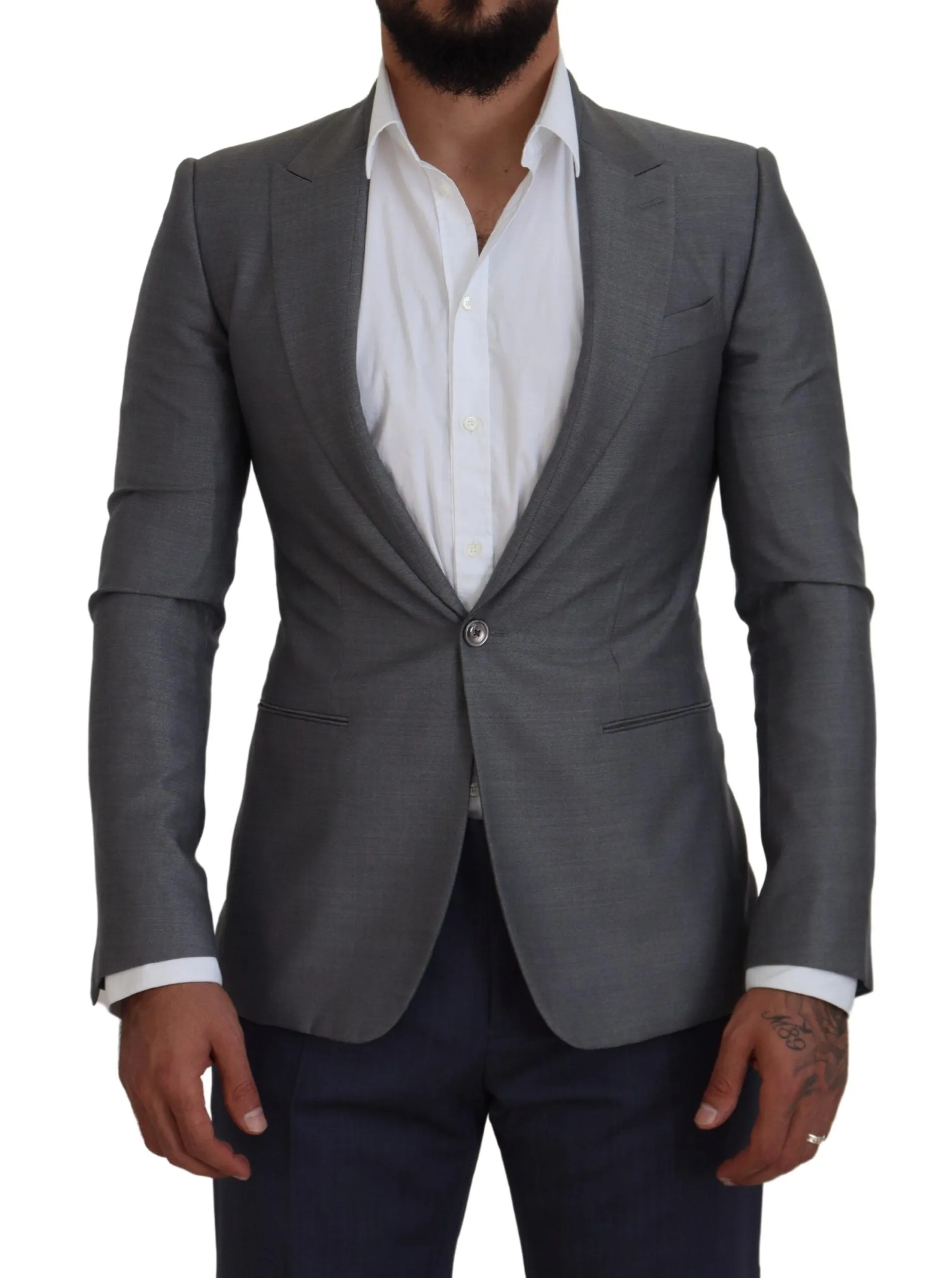 Elegant Light Gray Sicilia Blazer Jacket sold by Louxly