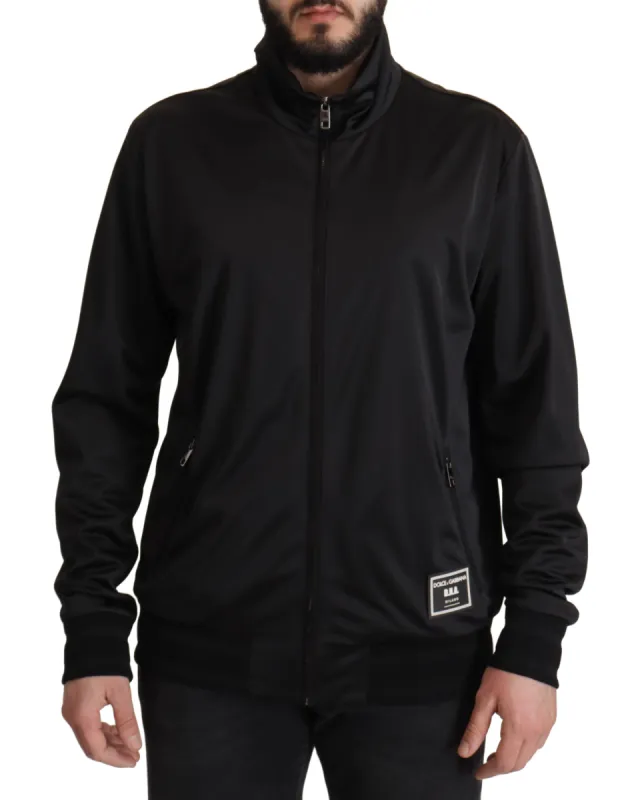 Elegant Black Full Zip Sweater sold by Louxly