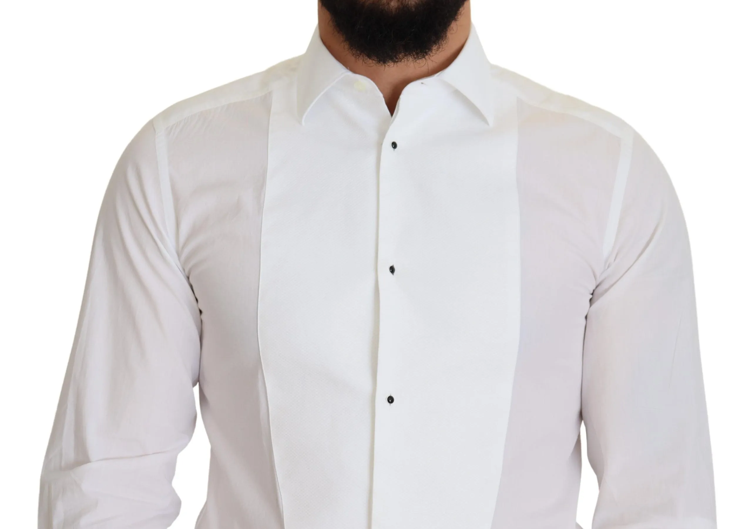 Elegant White Cotton Poplin Slim Fit Shirt sold by Louxly product image thumbnail 4